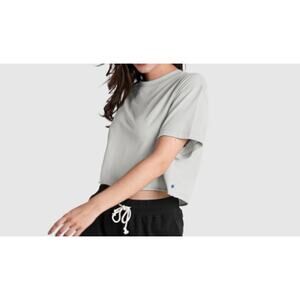 Jason Scott Storm Grey Lightweight Cropped Tee Women size‎ S New no tags